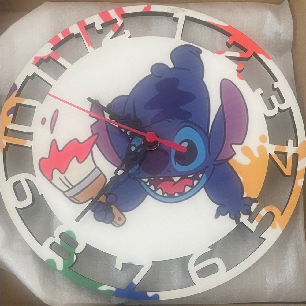 STITCH Colorful Wall Clock - NEW